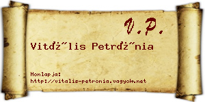 Vitális Petrónia névjegykártya